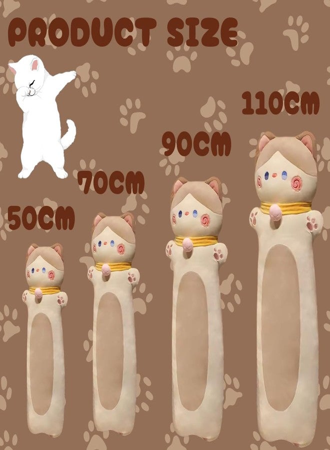 TechMax Solution Brown Neck Ball Long CAT Plush Pillow - Image 2